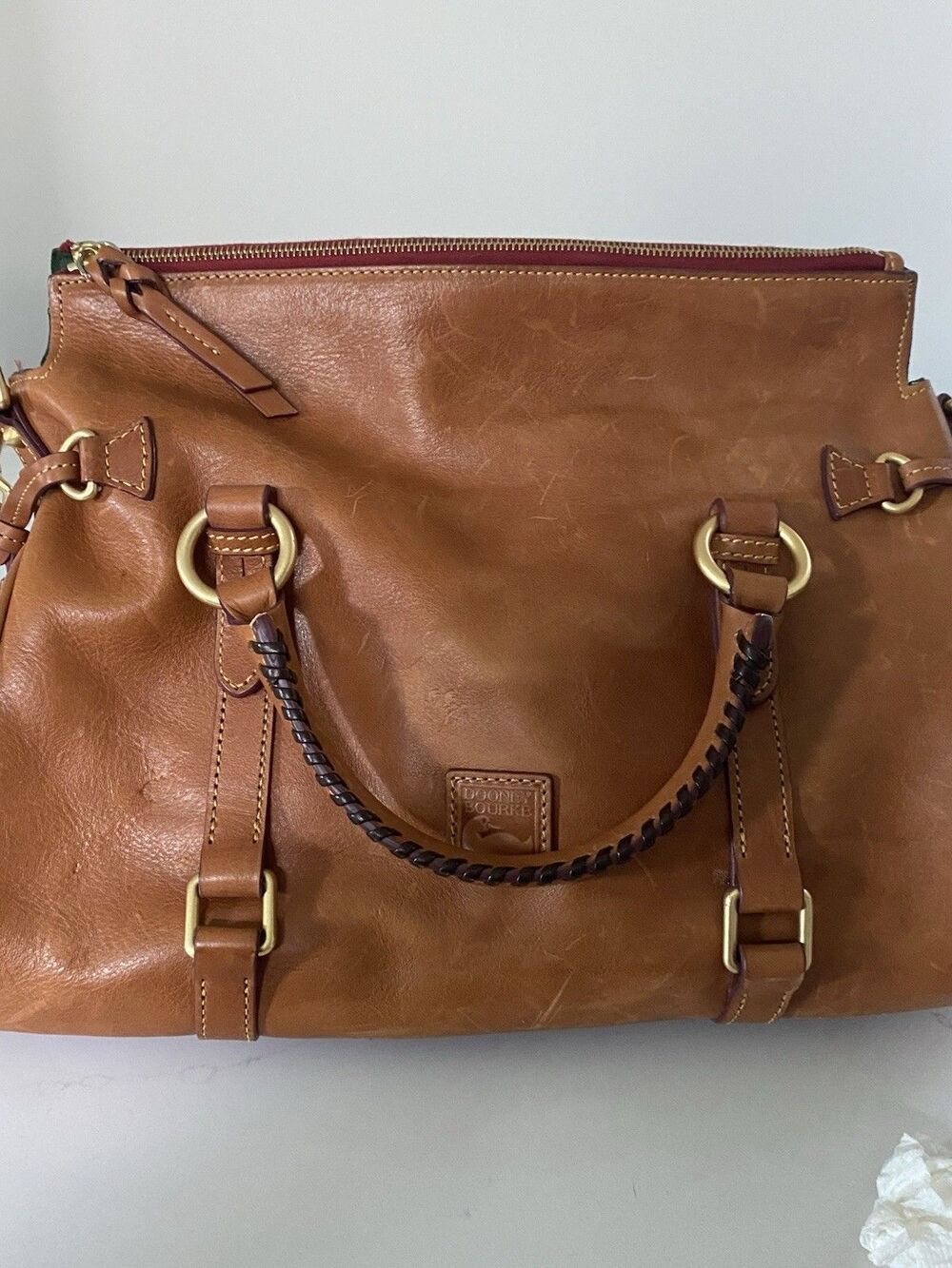 Dooney & Bourke Large Natural Florentine Satchel - Picture 7 of 9
